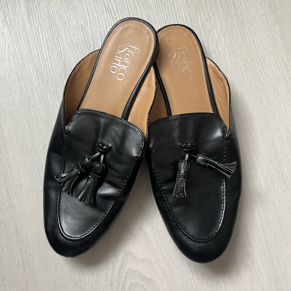 Franco Sarto Black Leather Loafers